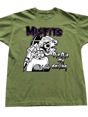Gildan Olive Green Misfits "Die Die My Darling" Short Sleeve Tee
